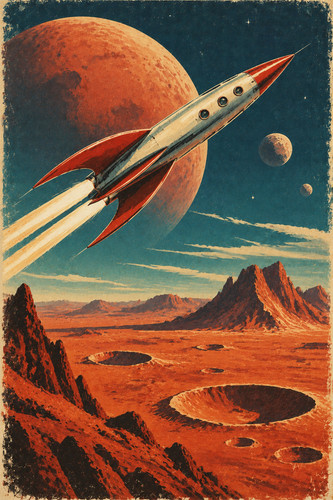 113 explore mars - explore, retro
